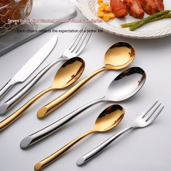 CJ-0007  Talheres Spiral Handle Flatware Sets // metal Flatware Set // wedding Cutlery Set // sustainable Flatware Set // sustainable Stainless Steel Flatware // custom Talheres Unique Gold Flatware