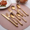 CJ-0007  Talheres Spiral Handle Flatware Sets // metal Flatware Set // wedding Cutlery Set // sustainable Flatware Set // sustainable Stainless Steel Flatware // custom Talheres Unique Gold Flatware
