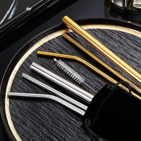 Customized Metal Drinking Eco Friendly 304 Stainless Steel BPA Free Metallic Straw