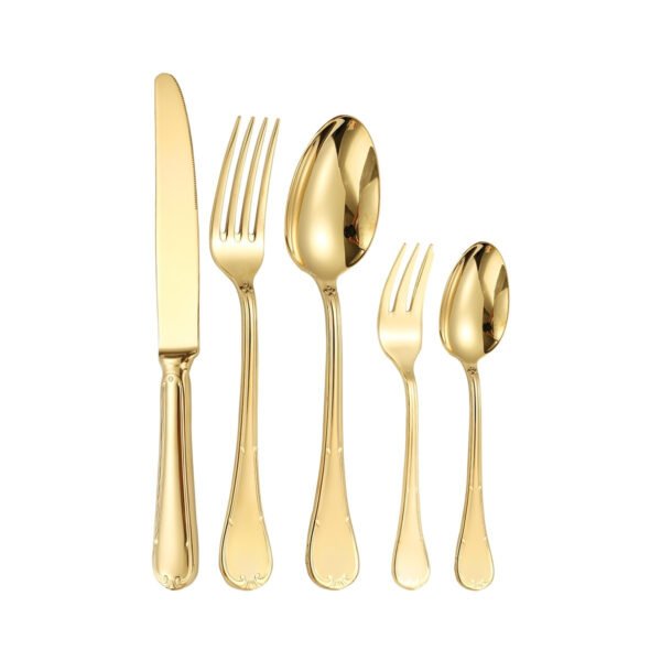 CJ-0008   Cutlery Set // stainless Steel Cutlery Hotel Wedding Flatware Set // bulk Luxury Gold Stainless Steel Cutlery Set