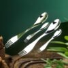 CJ-0016   Custom logo Easy Clean and Carry Mirror Polish Reusable Stainless Steel Metal Spork Metalen