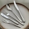 CJ-0022   304 stainless steel thickened western dining set including steak knife, dinner knife, main meal fork, main meal spoon, main soup spoon, dessert knife, dessert fork, dessert spoon, tea spoon, tea fork, butter knife, coffee spoon, fruit fork, ice scoop