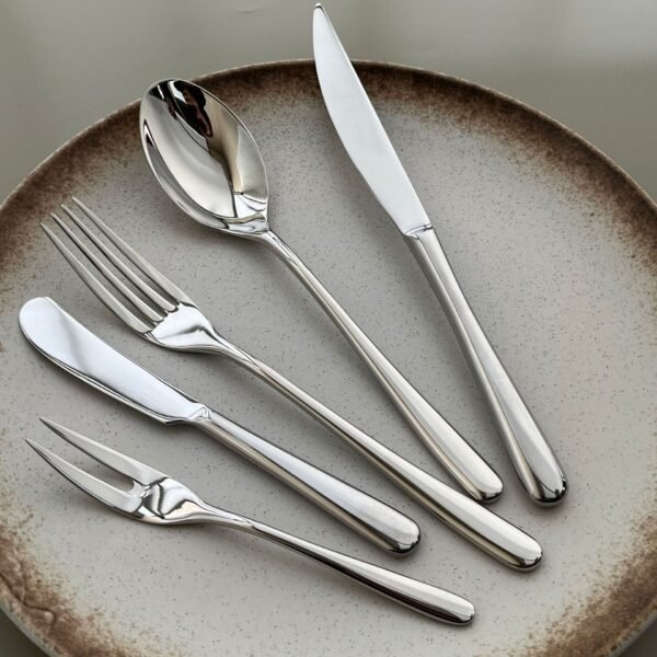 CJ-0022   304 stainless steel thickened western dining set including steak knife, dinner knife, main meal fork, main meal spoon, main soup spoon, dessert knife, dessert fork, dessert spoon, tea spoon, tea fork, butter knife, coffee spoon, fruit fork, ice scoop