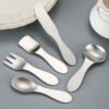 CJ-0030   304 stainless steel ice cream ice cream dessert small handle spoon for household use, children's mini creative knife, fork and spoon