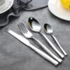 CJ-0032   Wave Handle Stainless Steel Knife, Fork and Spoon Set for Western Cuisine. Wave Thickened Series