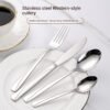 CJ-0002 Factory Wholesale High Quality Mirror Polish Flatware Stainless Steel Tableware Set for Restaurant Wedding