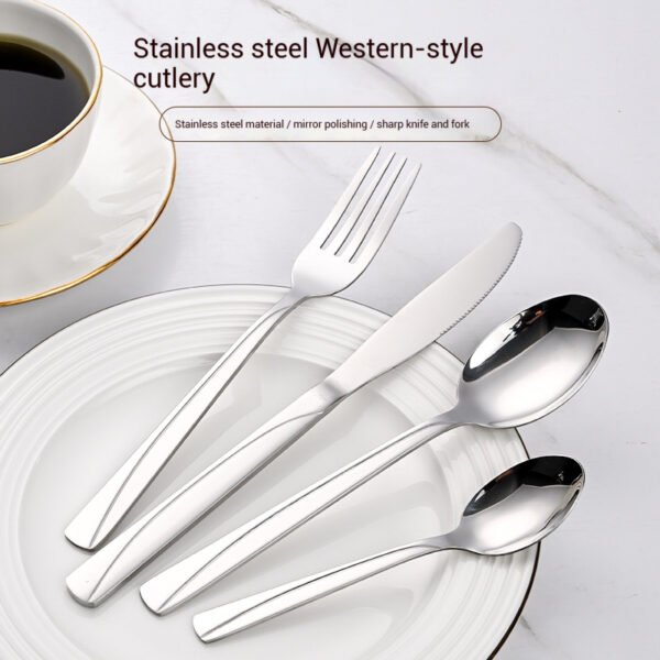 CJ-0002 Factory Wholesale High Quality Mirror Polish Flatware Stainless Steel Tableware Set for Restaurant Wedding