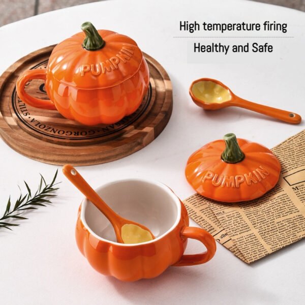 Halloween pumpkin creative personalized ceramic cup, spoon set and coffee cup