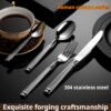 CJ-0024   Roman Column Series Thickened Hammered Stainless Steel Knife, Fork, Spoon, Tea Spoon Western Dining Set for Steak House and Restaurant Dessert Fork