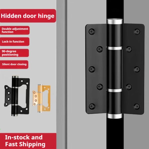 Hydraulic 5-inch hinge can be used for bufferless concealed doors. It features damping effect, silent spring, and is suitable for both left and right installation on wooden doors. It will rebound and supports customization of other sizes