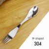 CJ-0016   Custom logo Easy Clean and Carry Mirror Polish Reusable Stainless Steel Metal Spork Metalen