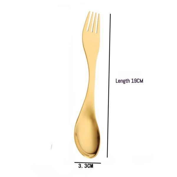 CJ-0016   Custom logo Easy Clean and Carry Mirror Polish Reusable Stainless Steel Metal Spork Metalen