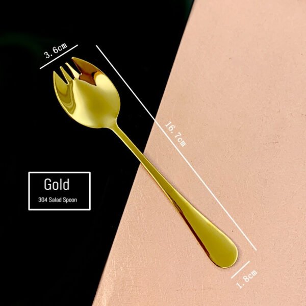 CJ-0016   Custom logo Easy Clean and Carry Mirror Polish Reusable Stainless Steel Metal Spork Metalen