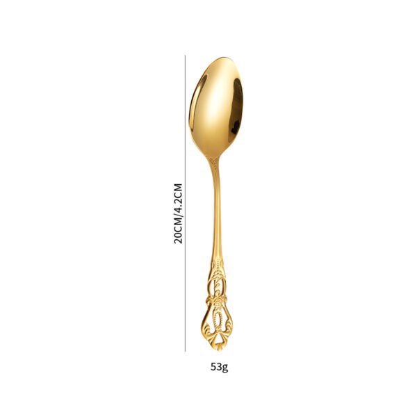 CJ-0015   Bulk Gold Titanium Dinner Knife Spoon Fork Cutlery Set Luxury High Quality Stainless Steel