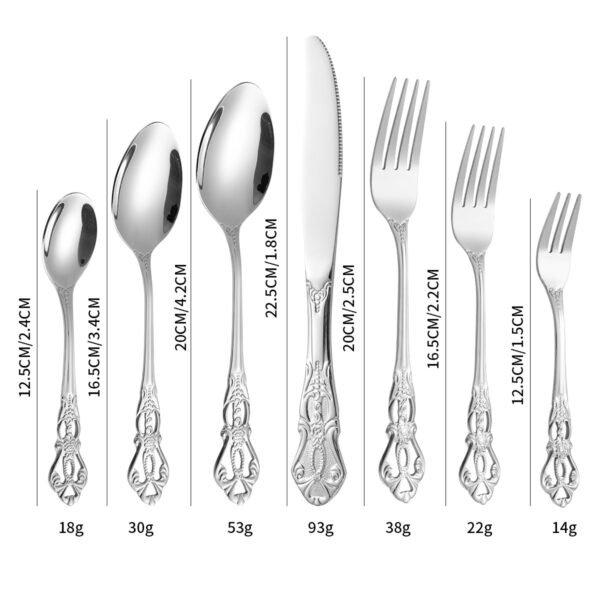 CJ-0015   Bulk Gold Titanium Dinner Knife Spoon Fork Cutlery Set Luxury High Quality Stainless Steel