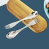 CJ-0016   Custom logo Easy Clean and Carry Mirror Polish Reusable Stainless Steel Metal Spork Metalen