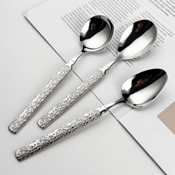 CJ-0019  Stainless steel 304 household soup spoon - Thick and cute tableware meteorite series - Creative high appearance level soup spoon