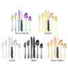 CJ-0006   Stainless steel tableware set for 4 to 8 people - knife, fork, spoon, steak knife set - 24 to 48 pieces set in a colorful box