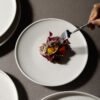 Matte Ceramic Dinner Plate White Round Spaghetti Pasta Fruit Dessert Steak Sushi Flat Serving Side Plate Restaurant Tableware