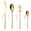 CJ-0028   304, 420 Stainless Steel Tableware Set - Steak Knife, Fork and Spoon Set (4 Pieces) - Available in various colors for customization