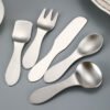 CJ-0030   304 stainless steel ice cream ice cream dessert small handle spoon for household use, children's mini creative knife, fork and spoon