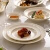 High-end Kitchen Tableware Ceramic Bowl Plates Sets Nordic White Ceramic Dinnerware Sets Luxury Crockery Dinner Sets