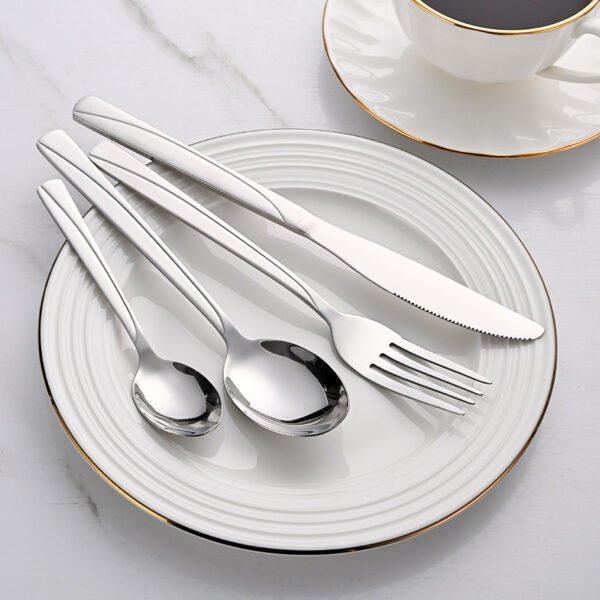 CJ-0002 Factory Wholesale High Quality Mirror Polish Flatware Stainless Steel Tableware Set for Restaurant Wedding