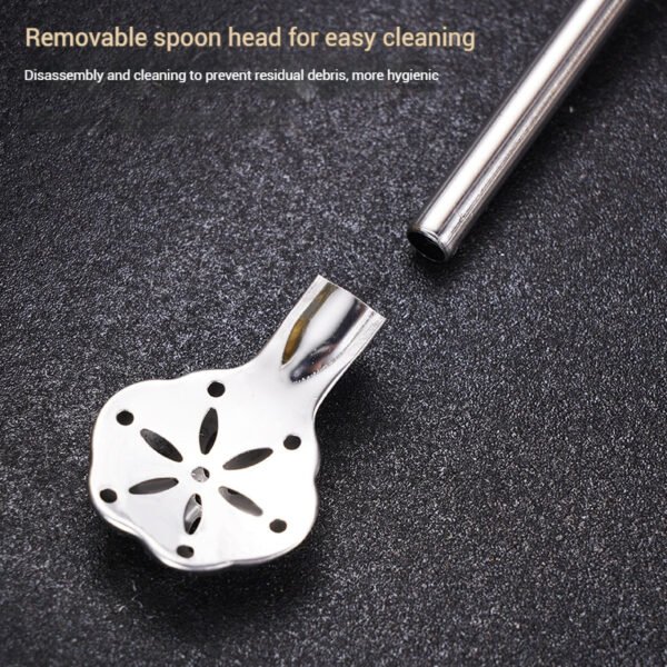 304 Stainless Steel Straw, Detachable Filter Straw Spoon, Juice Coffee Stirring Straw Filter Spoon