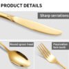 CJ-0015   Bulk Gold Titanium Dinner Knife Spoon Fork Cutlery Set Luxury High Quality Stainless Steel