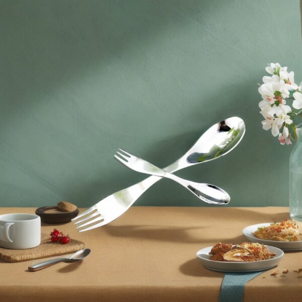 CJ-0016   Custom logo Easy Clean and Carry Mirror Polish Reusable Stainless Steel Metal Spork Metalen