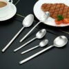 CJ-0018   Wholesale Fork Knife and Spoon Silver Besteck Set 4pcs/5pcs Silverware Stainless Steel Flatware Thicken Cutlery Set for Feast