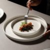 Matte Ceramic Dinner Plate White Round Spaghetti Pasta Fruit Dessert Steak Sushi Flat Serving Side Plate Restaurant Tableware
