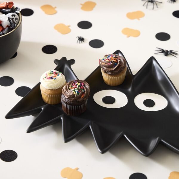 2025 Saints' Day Halloween Decor Black bat  Plate New Arrival Tableware Factory