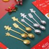 CJ-0026    Stainless steel Christmas gift set tableware set - Gift set - Creative coffee spoons 4-piece set - Cartoon gingerbread man, snowman, star, socks