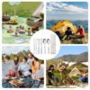 CJ-0009   Stainless steel outdoor knife, fork and spoon set of 7 pieces. Roll-up storage bag. Lightweight hollow design makes it more portable. Easy to carry. Portable tableware for camping and outdoor activities.