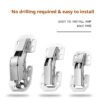 Non-drilled-in concealed mounting hinges, suitable for cabinet doors of household items such as shoe cabinets and cabinets. Equipped with a buffer, they do not require drilling for installation and offer various sizes and material options