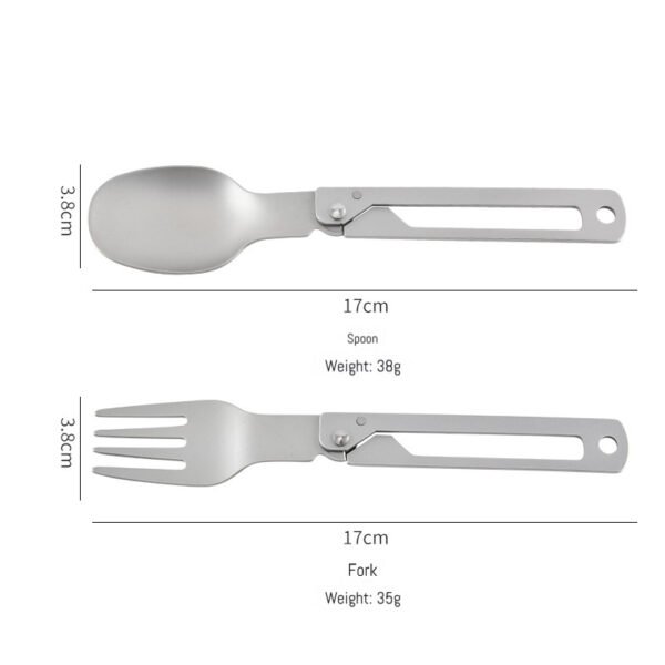 CJ-0017   Camp Utensils 304 Frame Lock Foldable Fork Spoon Lightweight Outdoor Tableware Camping Cutlery for Camping Picnic
