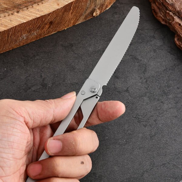 CJ-0017   Camp Utensils 304 Frame Lock Foldable Fork Spoon Lightweight Outdoor Tableware Camping Cutlery for Camping Picnic