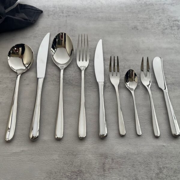 CJ-0022   304 stainless steel thickened western dining set including steak knife, dinner knife, main meal fork, main meal spoon, main soup spoon, dessert knife, dessert fork, dessert spoon, tea spoon, tea fork, butter knife, coffee spoon, fruit fork, ice scoop