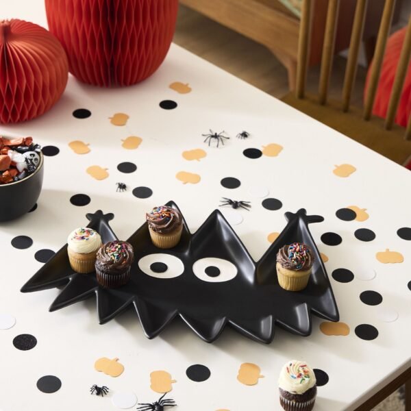 2025 Saints' Day Halloween Decor Black bat  Plate New Arrival Tableware Factory