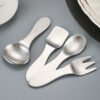 CJ-0030   304 stainless steel ice cream ice cream dessert small handle spoon for household use, children's mini creative knife, fork and spoon