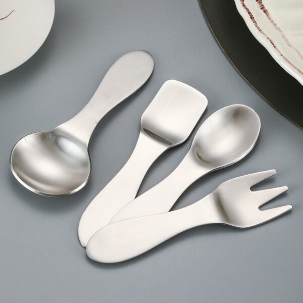 CJ-0030   304 stainless steel ice cream ice cream dessert small handle spoon for household use, children's mini creative knife, fork and spoon