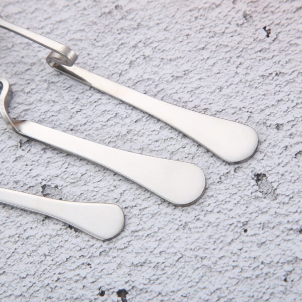CJ-0031   S-shaped handle serving cup spoon - made of stainless steel, suitable for coffee spoons, dessert spoons, with creative design, can be hung on the cup wall