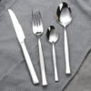 CJ-0032   Wave Handle Stainless Steel Knife, Fork and Spoon Set for Western Cuisine. Wave Thickened Series