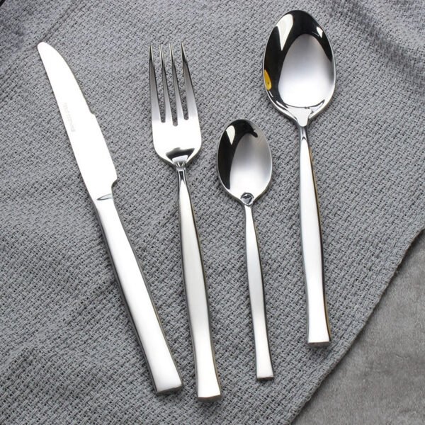 CJ-0032   Wave Handle Stainless Steel Knife, Fork and Spoon Set for Western Cuisine. Wave Thickened Series