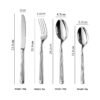 CJ-0024   Roman Column Series Thickened Hammered Stainless Steel Knife, Fork, Spoon, Tea Spoon Western Dining Set for Steak House and Restaurant Dessert Fork