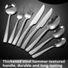 CJ-0020   304 stainless steel hammered pattern European-style tableware knife, fork and spoon, thickened water cube steak knife, dessert spoon, ladle and spoon
