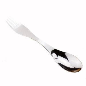 CJ-0016   Custom logo Easy Clean and Carry Mirror Polish Reusable Stainless Steel Metal Spork Metalen