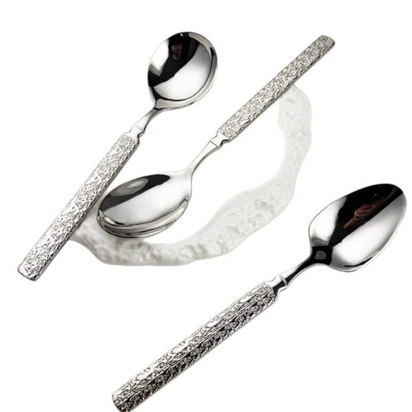 CJ-0019  Stainless steel 304 household soup spoon - Thick and cute tableware meteorite series - Creative high appearance level soup spoon