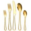 CJ-0006  Set of tableware - Western-style tableware. Popular item on Korean Instagram. Hollowed-out design. Steak knife, fork and spoon. Made of stainless steel. High appearance quality